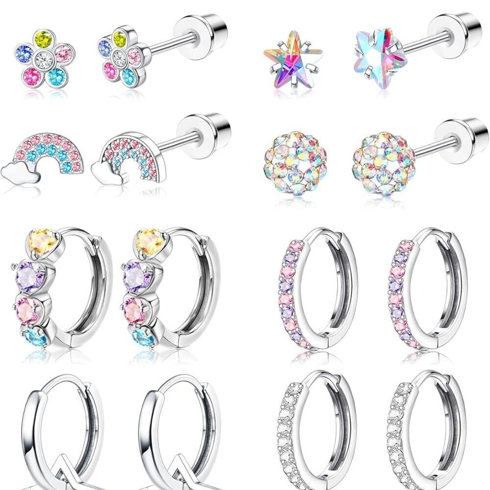 Hypoallergenic Stainless Steel Earrings Set for Girls Women Safe Durable